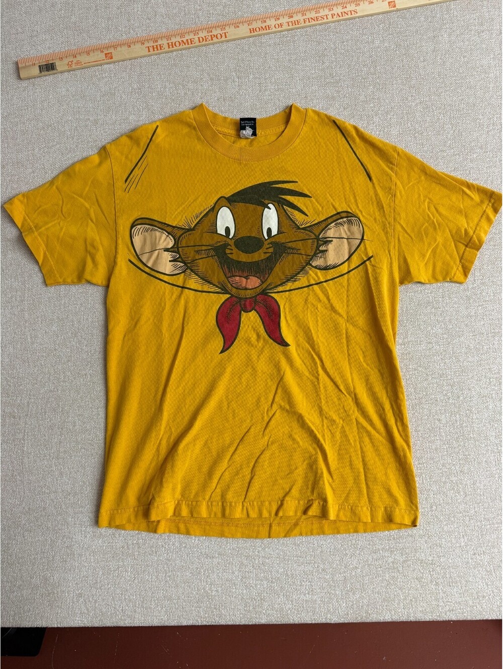 Vintage Looney Tunes Speedy Gonzales Yellow Graphic T-Shirt Mens Size L Large